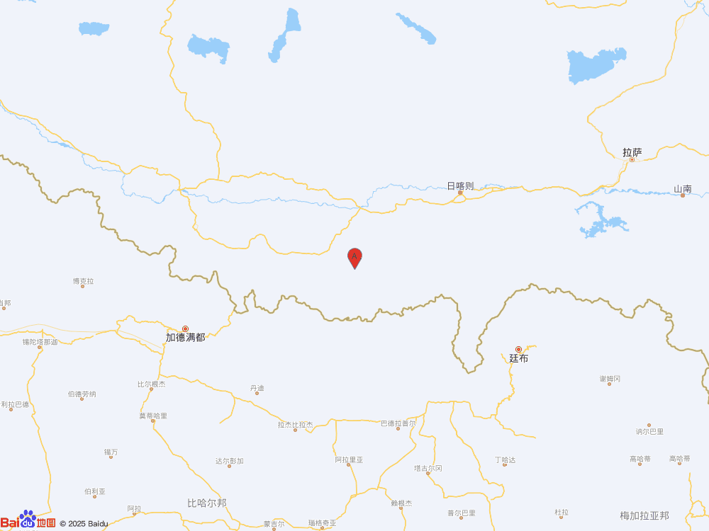 西藏日喀则市定日县（北纬28.45度，东经87.52度）发生5.0级地震